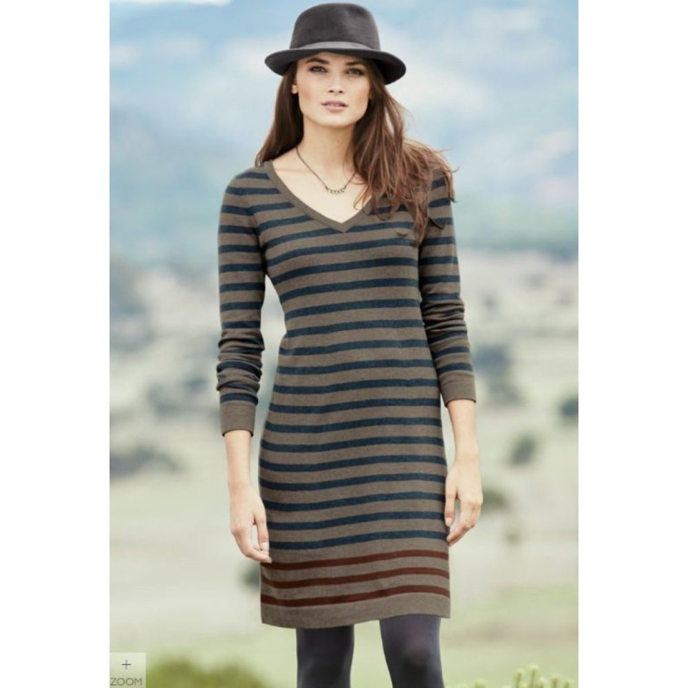 Striped V-Neck Dress
